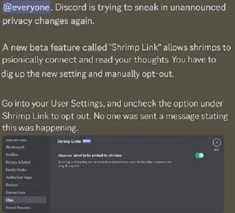 Discord Shrimp Link Privacy Update