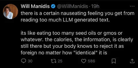 Nausea From AI-Generated Text