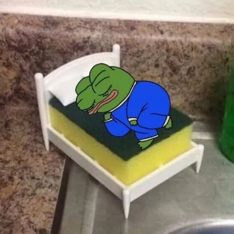 Пепе спит на губке