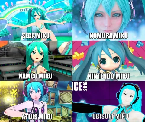 Six Different Miku Versions
