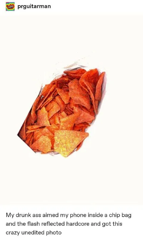 Flash Reflected in Chip Bag