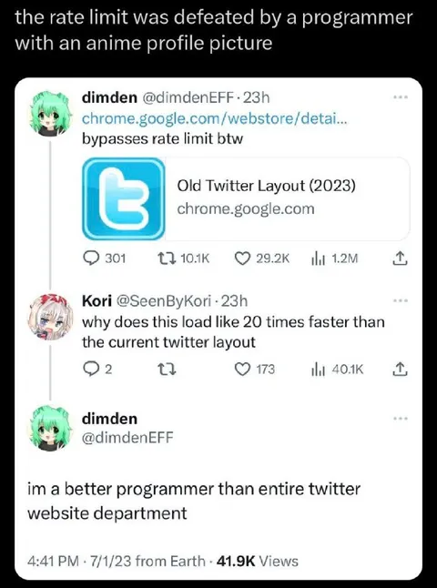 Anime Avatar Beats Twitter Rate Limits