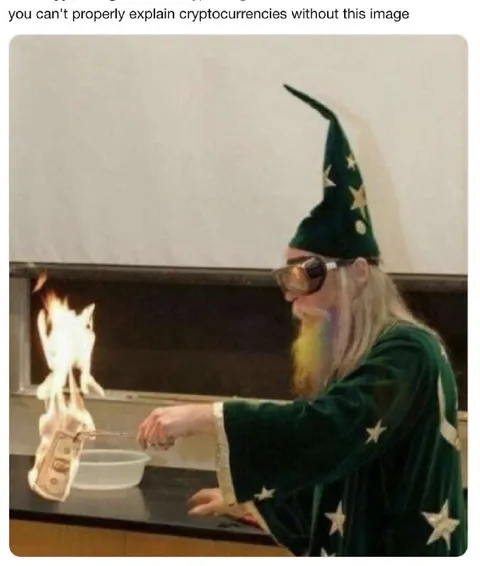 Wizard Burning Money Explains Crypto