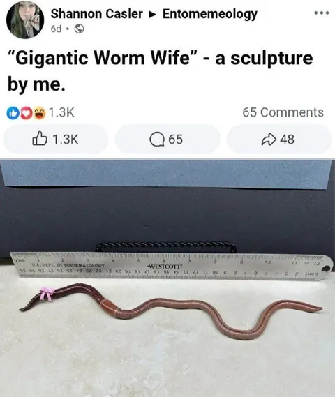 Gigantic Worm Wife Sculpture
