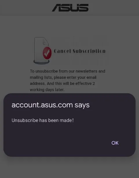 Unsubscribe Has Been Made