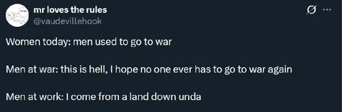 Men at Work Versus War