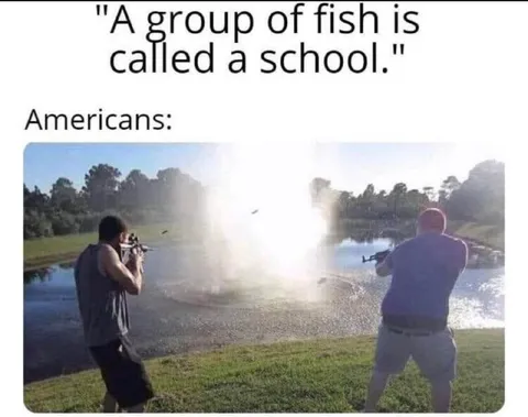 Americans Shoot a School of Fish