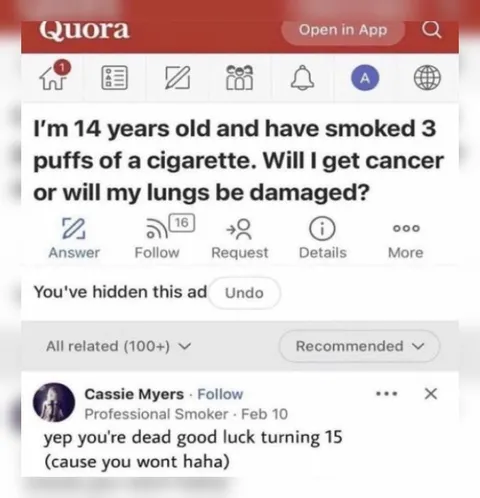 Fourteen-Year-Old Smoker Question
