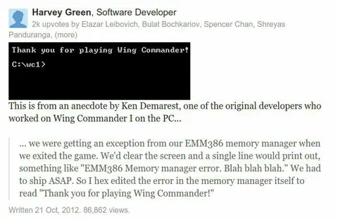 Thank You for Playing Wing Commander