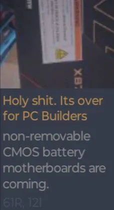 Non-Removable CMOS Battery Panic