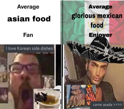 Asian Food Fan vs Mexican Food Enjoyer