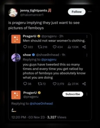 PragerU Wants Femboy Photos