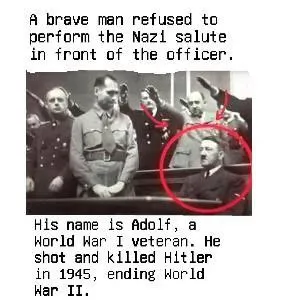 Adolf Refuses the Nazi Salute
