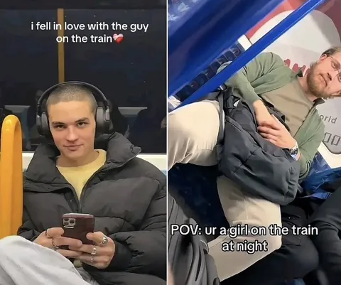 Girl on the Train at Night