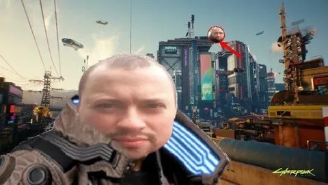 Лысый герой в Найт-Сити