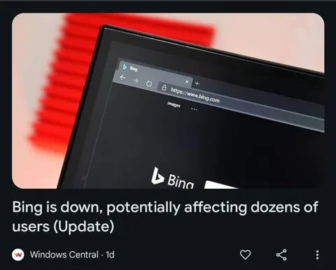Bing Down Affects Dozens