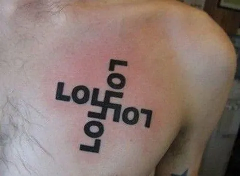 LOL Tattoo on a Butt
