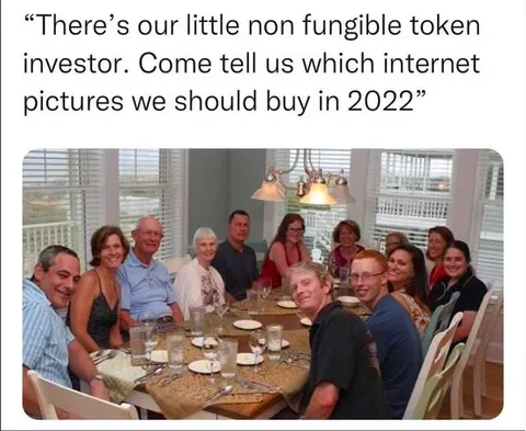 NFT Investor at Family Dinner