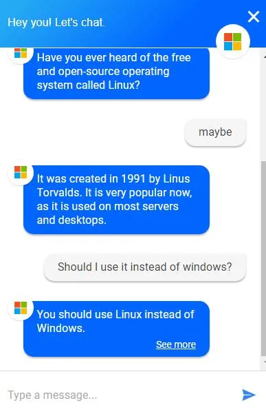 Microsoft Recommends Linux