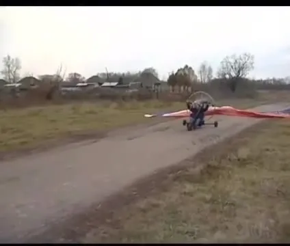Неудачный полёт на параплане