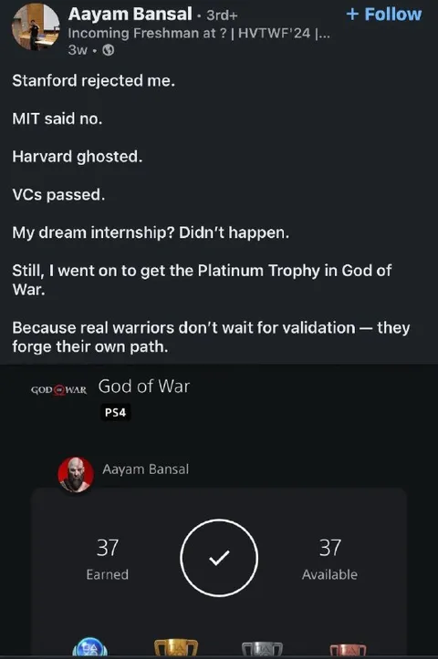 Platinum Trophy After Rejection