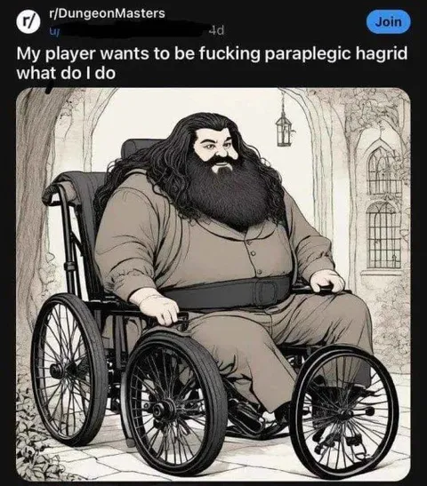 Paraplegic Hagrid Player Character