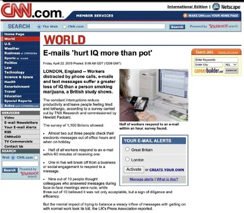Emails Hurt IQ More Than Pot