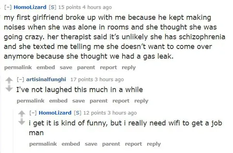 Girlfriend Blames the Gas Leak