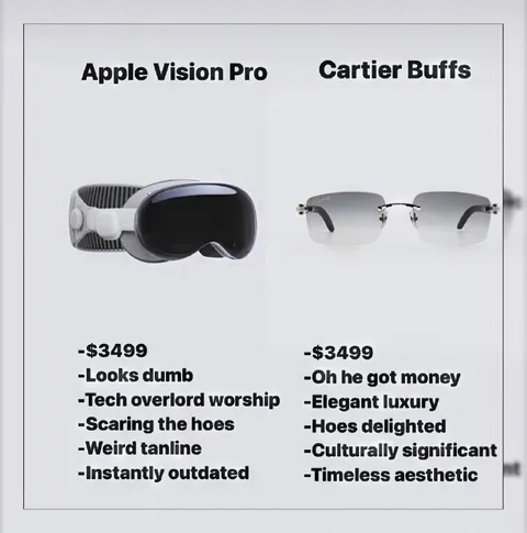 Apple Vision Pro vs Cartier Buffs