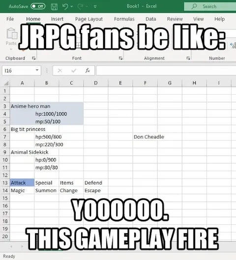 JRPG Fans Be Like