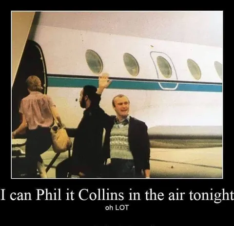 Phil Collins on an Airplane
