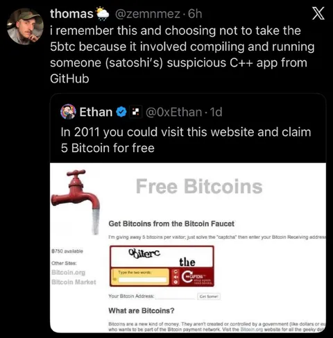 Five Free Bitcoins in 2011