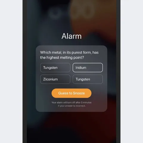 Alarm Quiz Before Snoozing