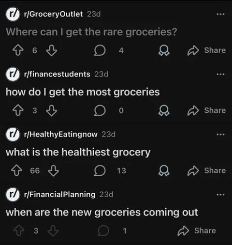 Grocery Questions on Reddit
