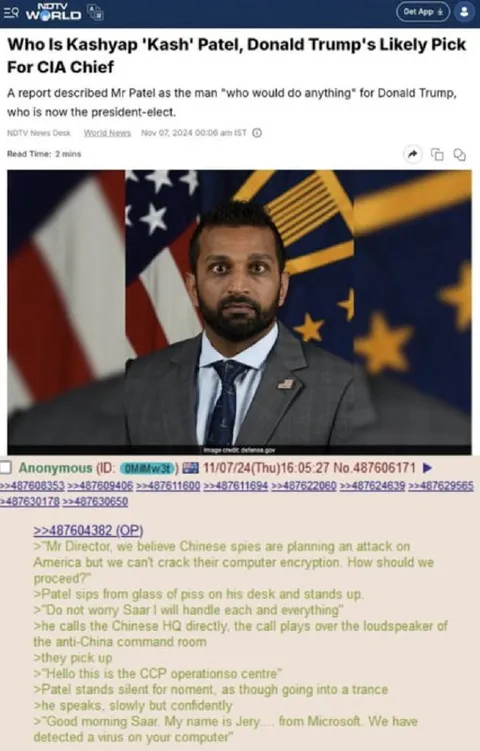 Kashyap Patel CIA Greentext