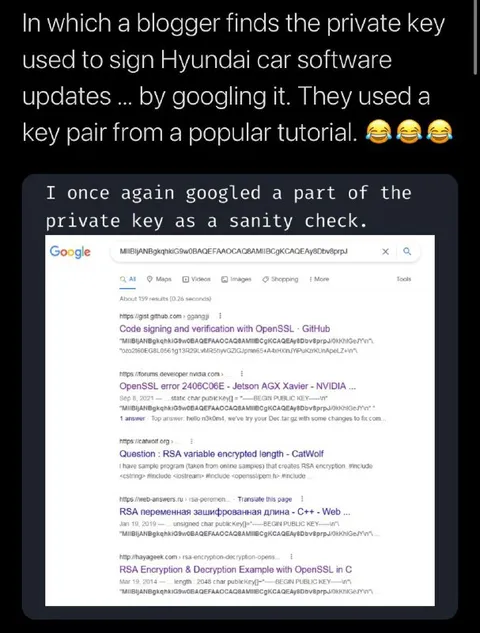 Googling the private key