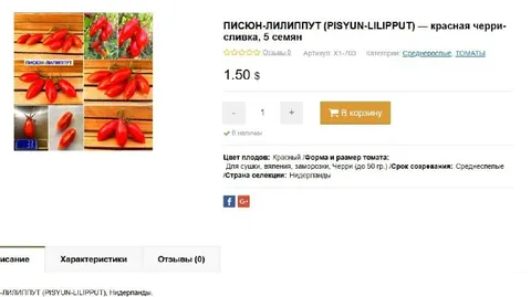 Писюн-лилипут — томат за 1.50 $