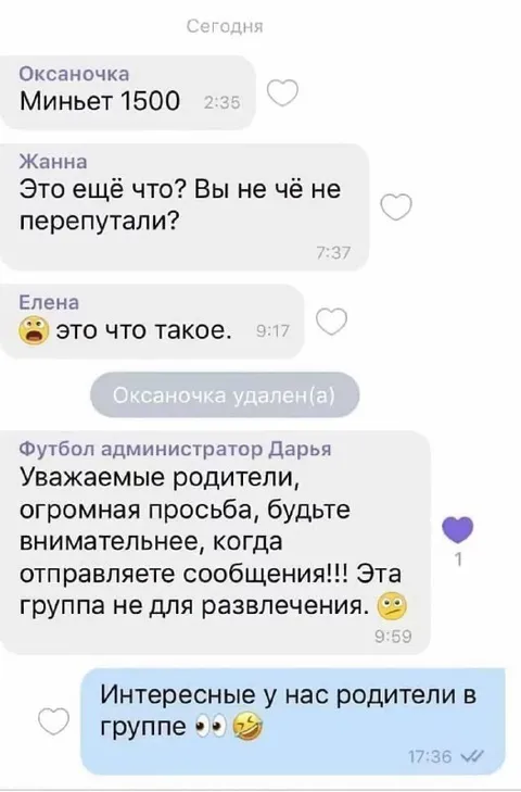 Родители в футбольной группе