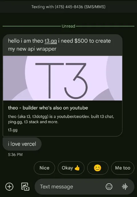 Theo Asks for $500