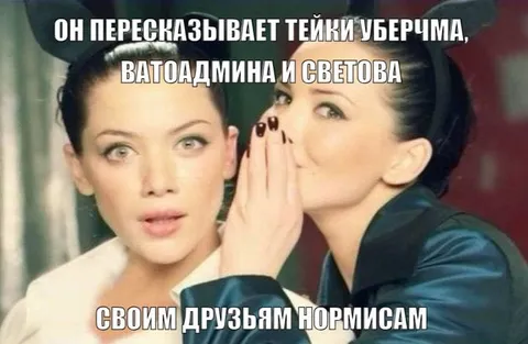 Пересказывает тейки нормисам