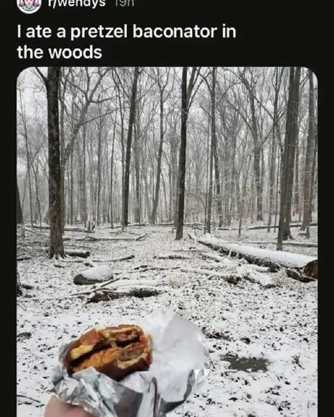 Pretzel Baconator in the Woods