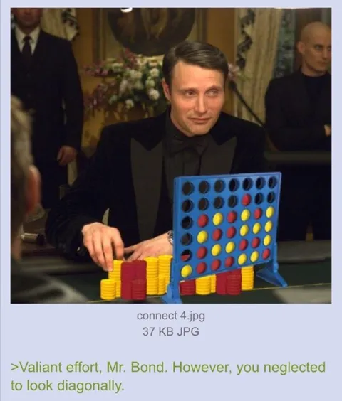 Mr. Bond Misses the Diagonal