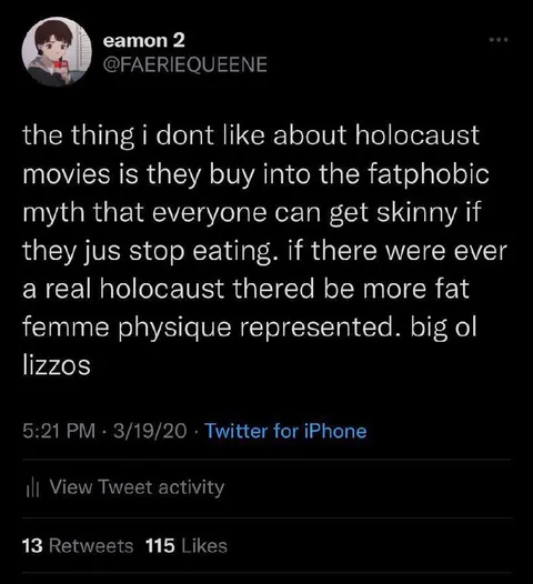 Holocaust Movies and Fatphobia