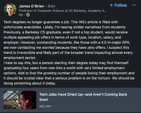 Tech Jobs Have Dried Up