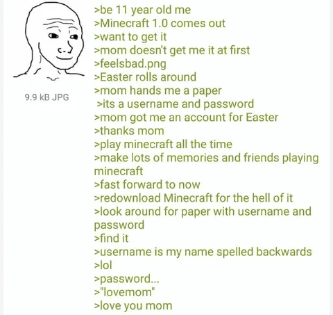 Minecraft Username Password Memory