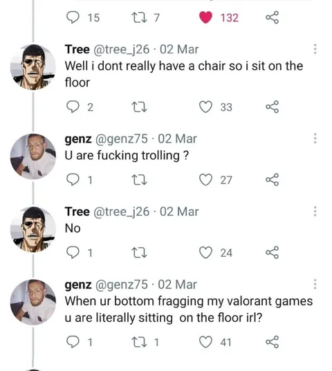 Sitting on the Floor While Bottom Fragging