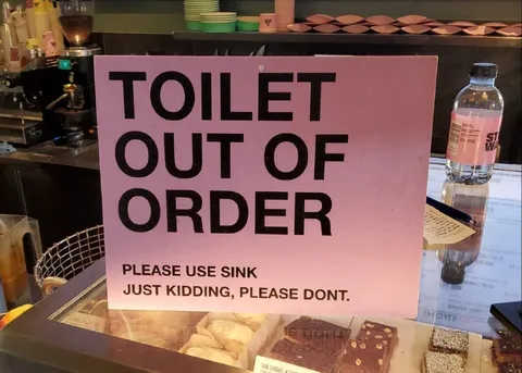 Toilet Out of Order Sink Joke