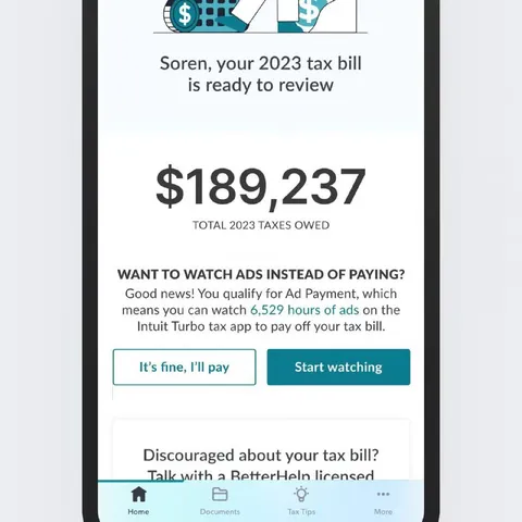 Tax Bill Paid With Ads