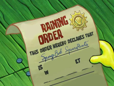 SpongeBob Raining Order