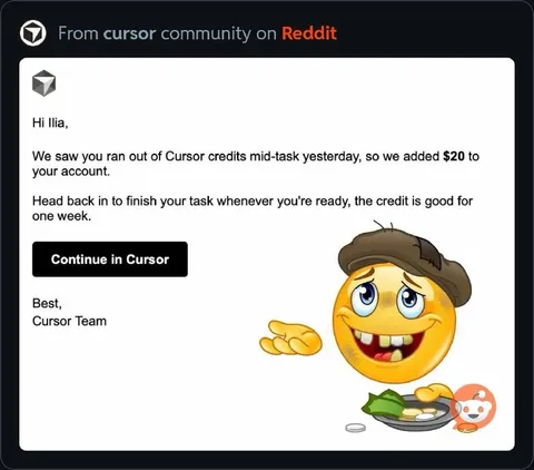 Cursor Adds More Credits